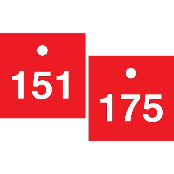 Accuform Numbered Safety Tags, HS-Laminate, 3 in W, 25 PK TDY247RD - main